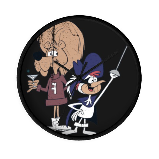 Discover Distressed Vintage Super Chicken and Fred - Cartoons - Wall Clocks