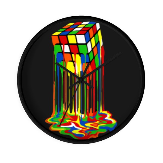 Discover Rainbow Abstraction melted rubix cube - Rubix Cube - Wall Clocks