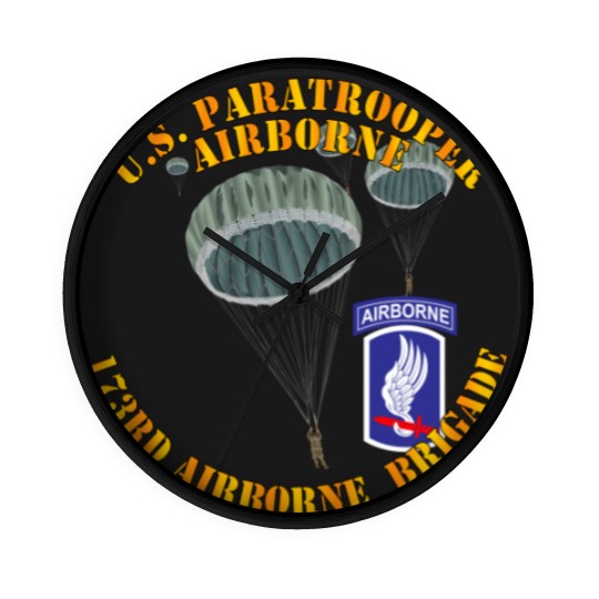 Discover Army - US Paratrooper - 173rd Airborne Bde wo Shadow - Military - Wall Clocks