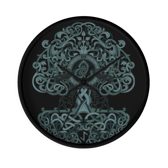 Discover Tree of Life Yggdrasil Norse Pagan Mythology Wall Clocks