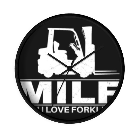Discover Milf Man I love Forklifts Wall Clocks