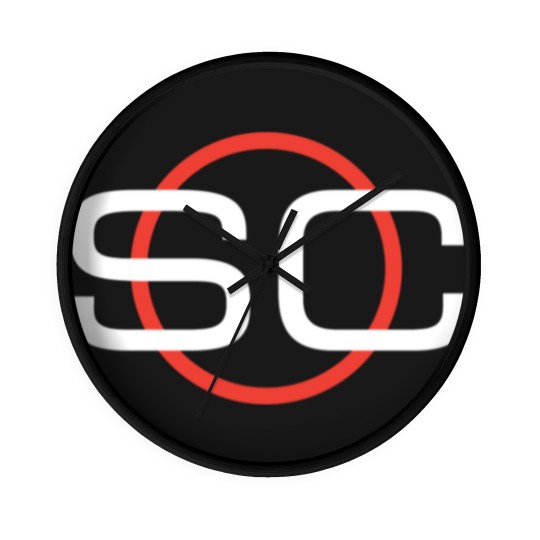 Discover Espn Sportscenter Red White Circle Logo C2Gift Wall Clocks Wall Clocks