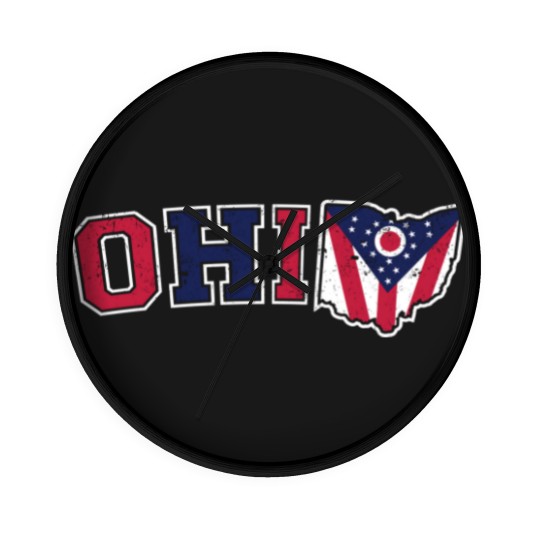 Discover Vintage State of Ohio Ohioan Grunge - State Of Ohio - Wall Clocks