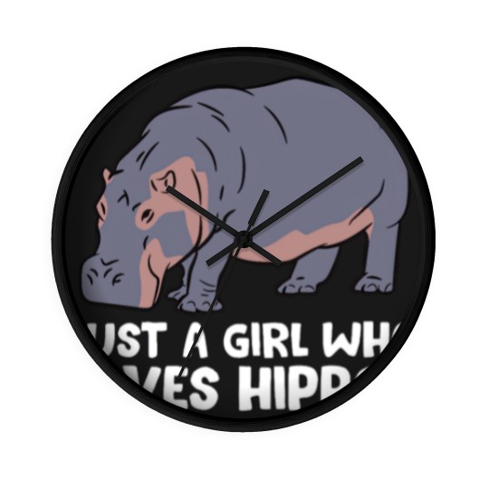 Discover Hippo Girl Just a Girl Who Loves Hippos Wall Clocks