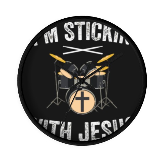 Discover I'M Stickin With Jesus Christian Drummer Drum Stic Wall Clocks