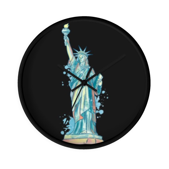 Discover Statue of Liberty in watercolor Wall Clocks