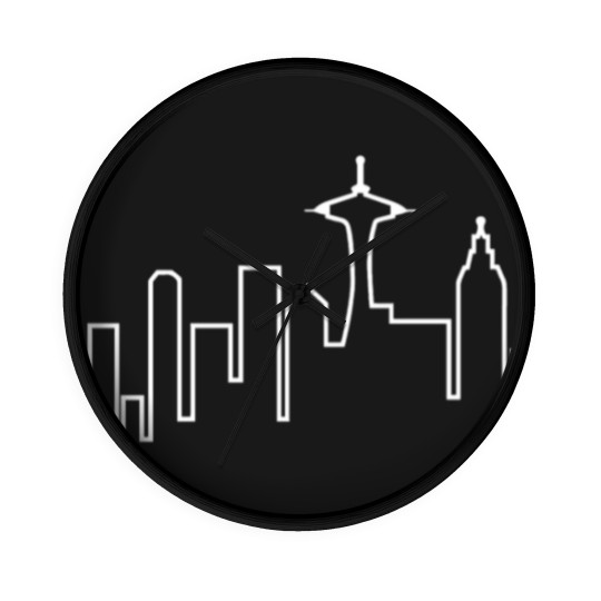 Discover Seattle Skyline (Frasier) Wall Clocks