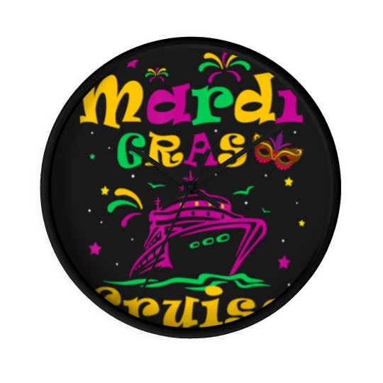 Discover Mardi Gras Cruise Ship Vacation Wall Clocks Wall Clocks