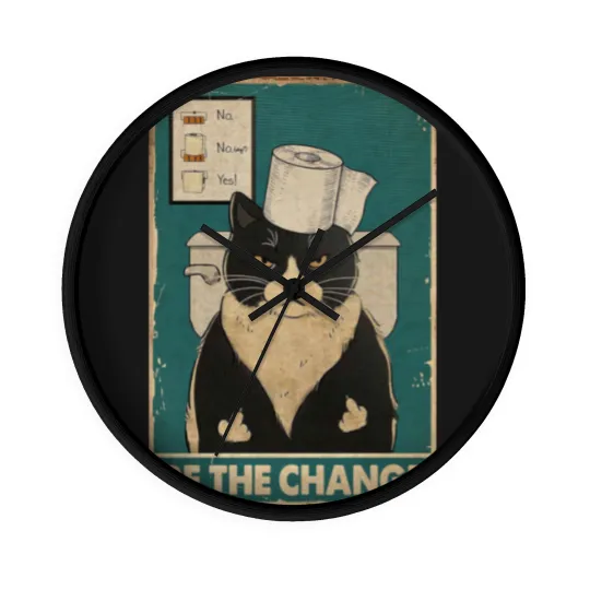 Discover Be The Change Tuxedo Cat kitten quotes gift Wall Clocks