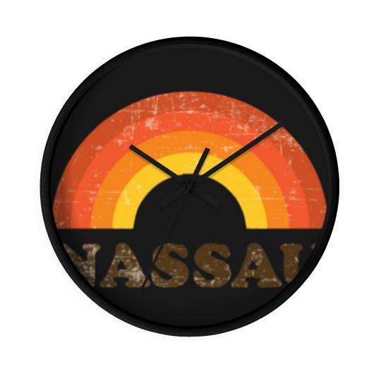 Discover Retro Vintage Nassau Bahamas Vacation Souvenir - Nassau - Wall Clocks