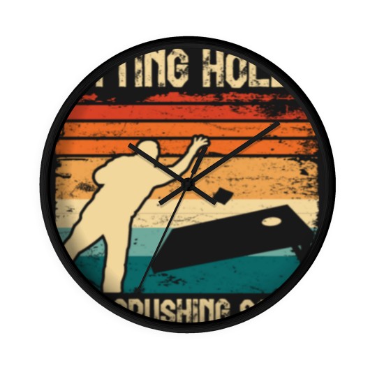Discover Hitting Holes and Crushing Souls Cornhole Hole Wall Clocks