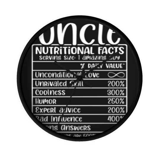 Discover Uncle, Nutritional Facts, Funny Uncle Gift Wall Clocks