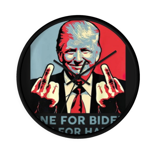 Discover Middle Finger Biden Republican American Flag Wall Clocks