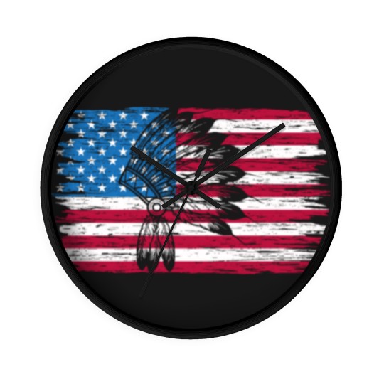Discover Native American USA Indigenous People 4th Of July Wall Clocks