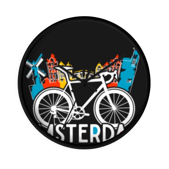 Discover Amsterdam bike in Holland Wall Clocks