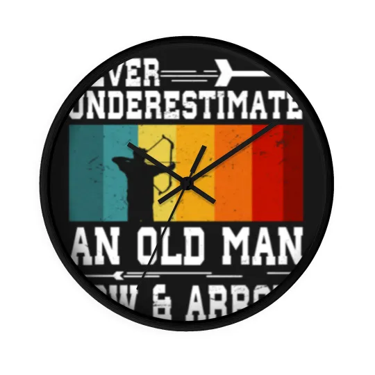 Discover Never Underestimate An Old Man With Bow and Arrow Wall Clocks