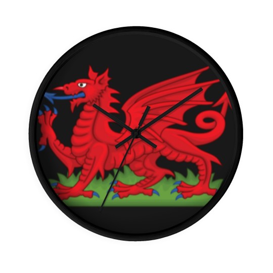 Discover Wales Red Dragon National Flag Symbol Wall Clocks