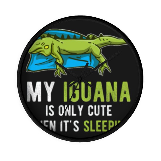 Discover Lazy Pet Reptile Lizard Animal Sleeping Iguana Wall Clocks