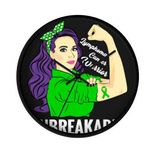 Discover Lymphoma Cancer Awareness Warrior Unbreakable Support - Lymphoma Cancer - Wall Clocks