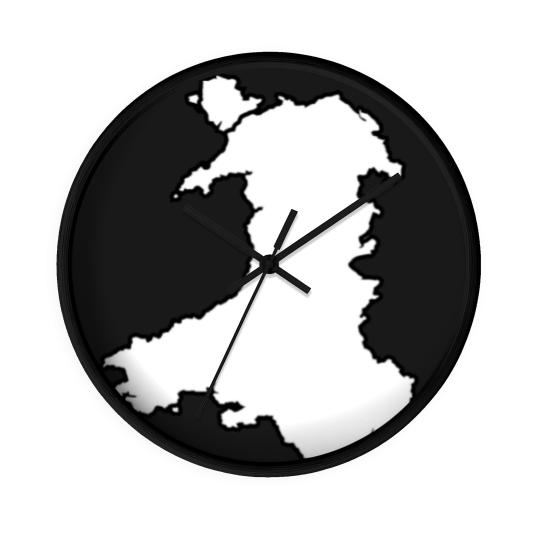 Discover Wales Black Outine Map Wall Clocks
