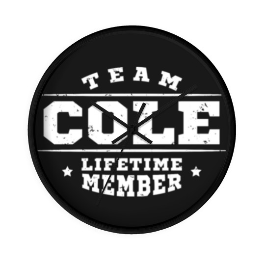 Discover Team Cole Lifetime Member - Surname Family Name Wall Clocks
