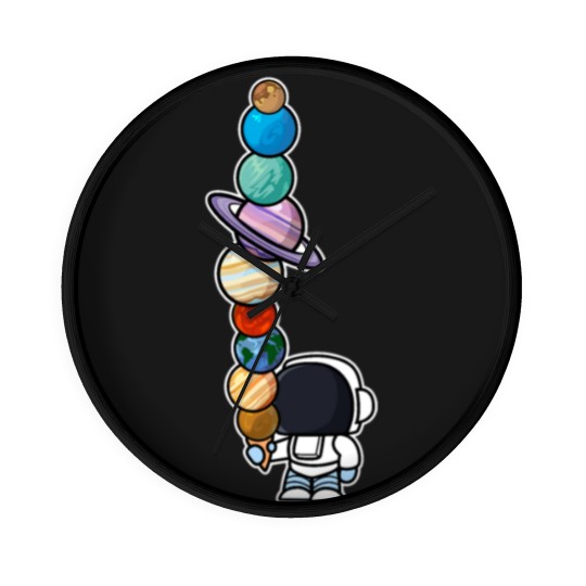 Discover Astronaut Ice Cream Eating Planet Wall Clocks