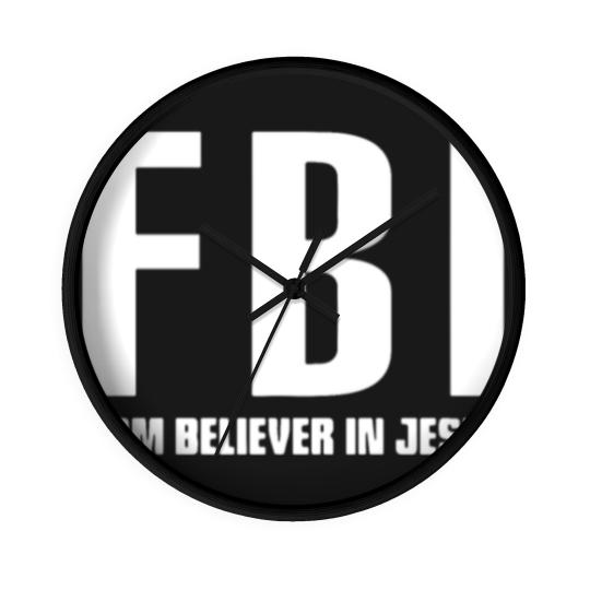 Discover FBI Firm Believer In Jesus patriotic police Wall Clocks