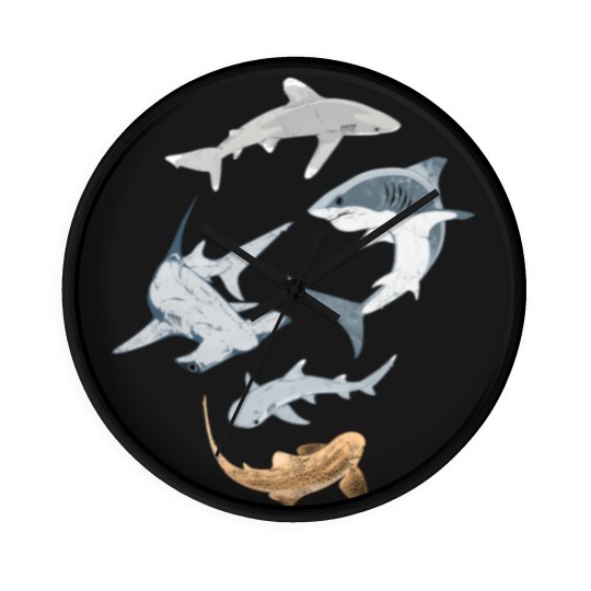 Discover Types of Sharks Collection Wall Clocks