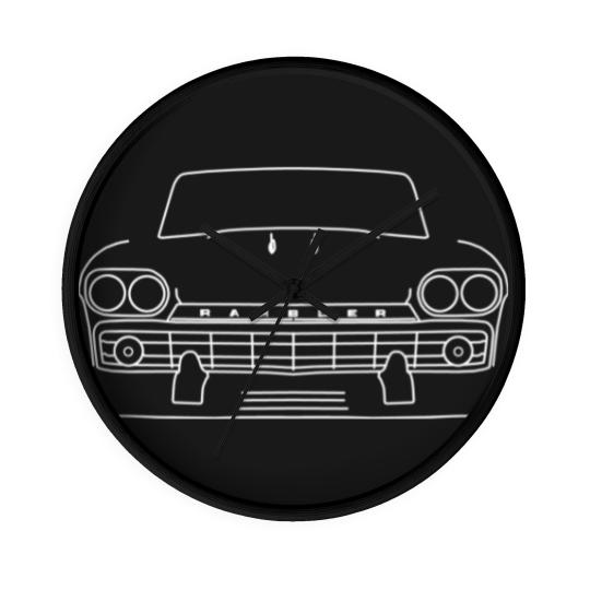 Discover 1959 AMX Rambler classic car white outline graphic - Classic Car - Wall Clocks