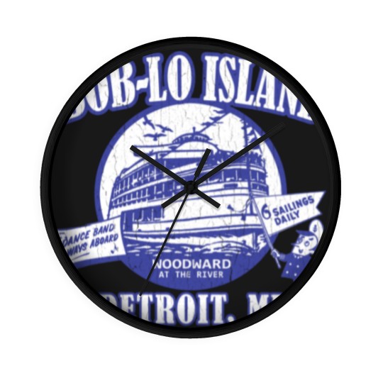Discover Boblo Island, Detroit MI (vintage distressed look) - Detroit - Wall Clocks