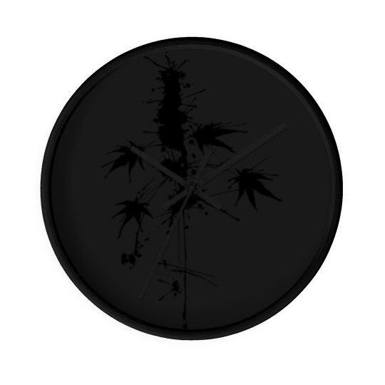 Discover Watercolor/Splatter cannabis plant Wall Clocks