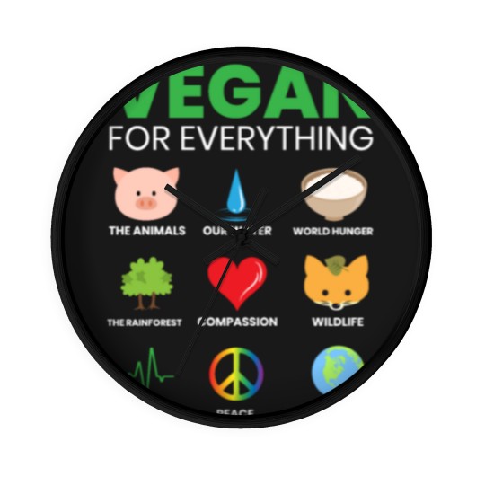 Discover Vegan for Everything Veganism Vegan Nutrition Wall Clocks