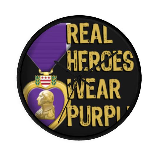 Discover Purple Heart Military Real Heroes Wear Purple Wall Clocks