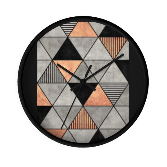 Discover Concrete and Copper Triangles 2 - Triangle - Wall Clocks