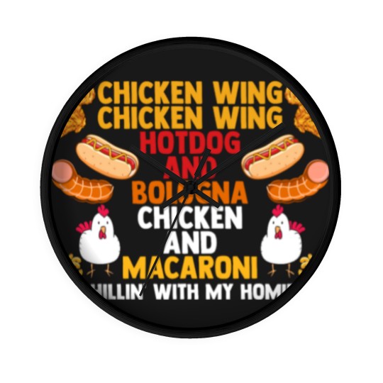 Discover Chicken Wing Macaroni Song Foodie Music Lover Wall Clocks