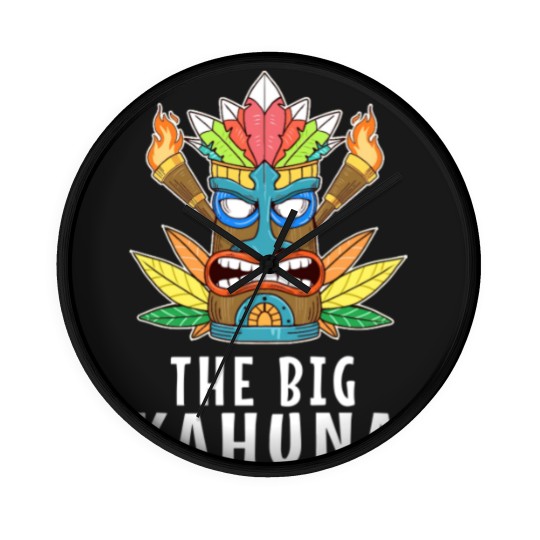 Discover Awesome The Big Kahuna Tiki Gift Print Hawaiian Wall Clocks