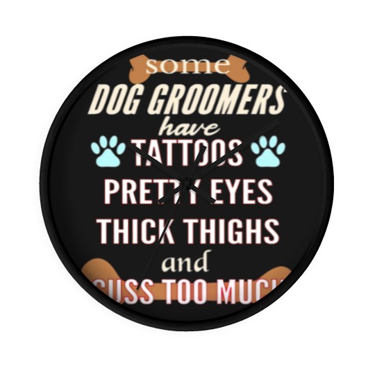 Discover Professional Dog Groomer Dad Wall Clocks Wall Clocks