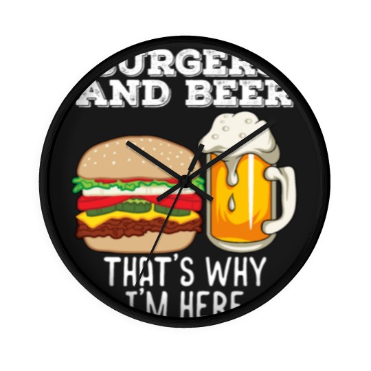 Discover BBq Barbecue Quote Burgers & Beer Fast Food Lover Wall Clocks