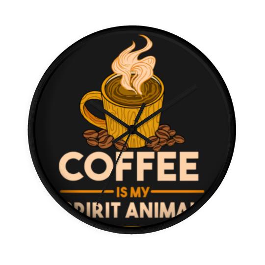 Discover Coffee Is My Spirit Animal for Coffee Lover Wall Clocks