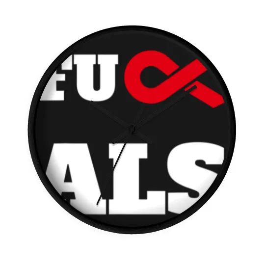 Discover Fuck ALS Awareness Month Red Ribbon Wall Clocks