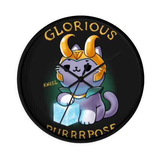Discover Glorious Purrrpose - Loki cat variant - Kneel - Loki Cat - Wall Clocks