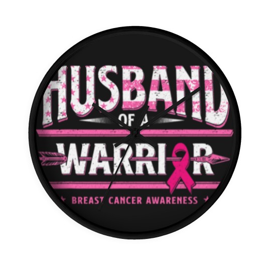 Discover Husband Of A Warrior Breast Cancer Awareness Support Squad Wall Clocks