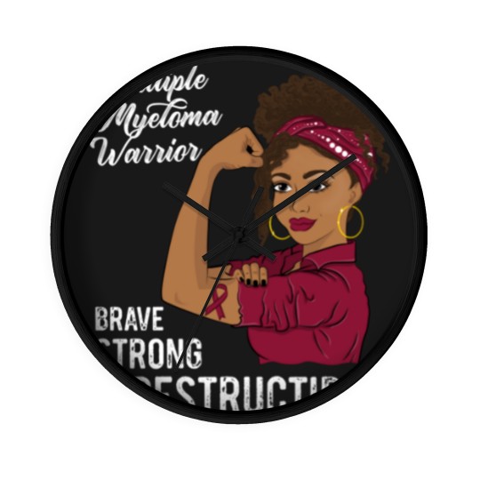 Discover Multiple Myeloma Warrior Indestructible Black Girl Awareness - Multiple Myeloma - Wall Clocks