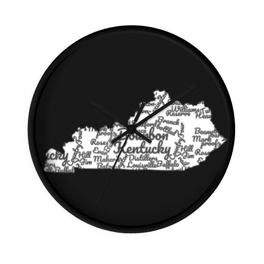 Discover Kentucky Wall Clocks I Bourbon Trail Map Gift Wall Clocks I Men Women