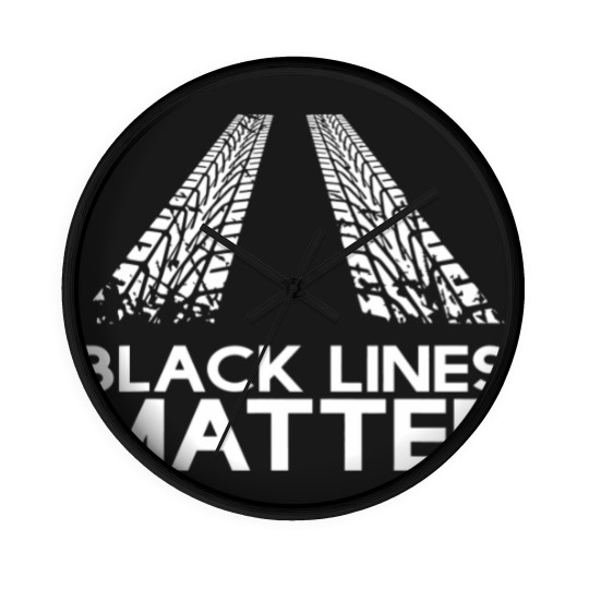 Discover Black Lines Matter! Drift Car Guys Funny Racing Wall Clocks