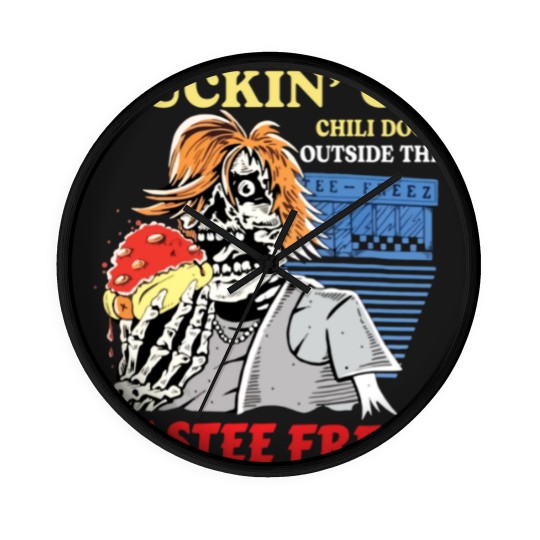 Discover Suckin’ on chili dog outside the tastee freez Wall Clocks