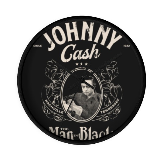 Discover Johnny Cash The Man in Black Graphic Wall Clocks