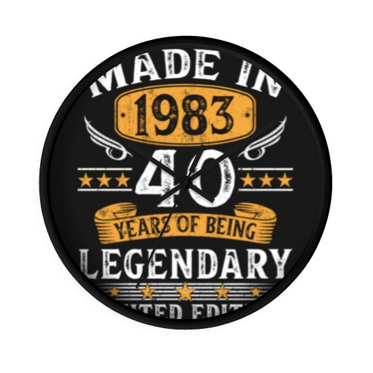 Discover Made In 1983 40 Years Old Gifts 40th Birthday Wall Clocks