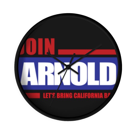 Discover Arnold Schzenegger 2003 Campaign Logo Wall Clocks