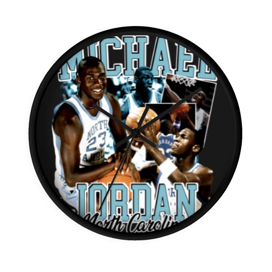 Discover Michael Jordan UNC 90s Style Vintage Bootleg Wall Clocks graphic Wall Clocks